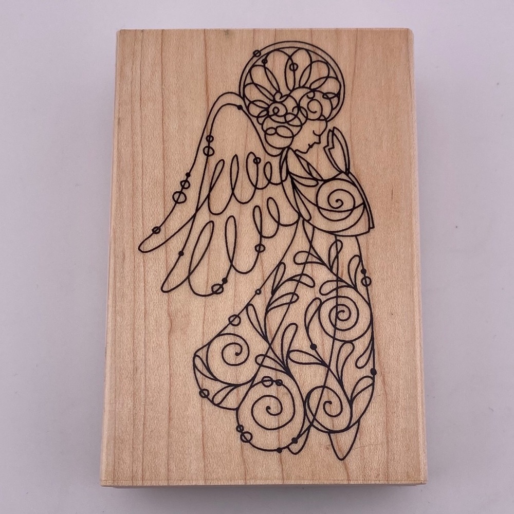 Angelica Wood Mounted Rubber Stamp by  Stampendous